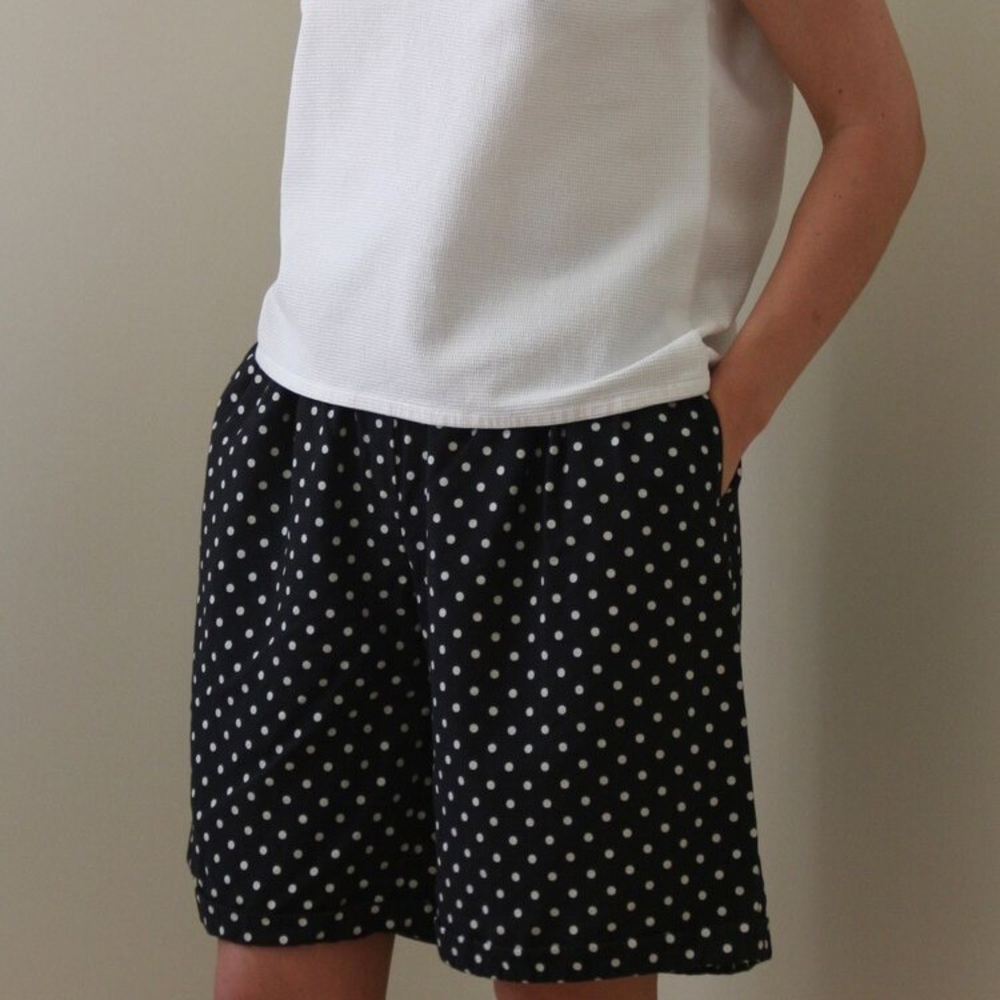 90S Polka Dot 100% Silk High-Waisted Shorts
